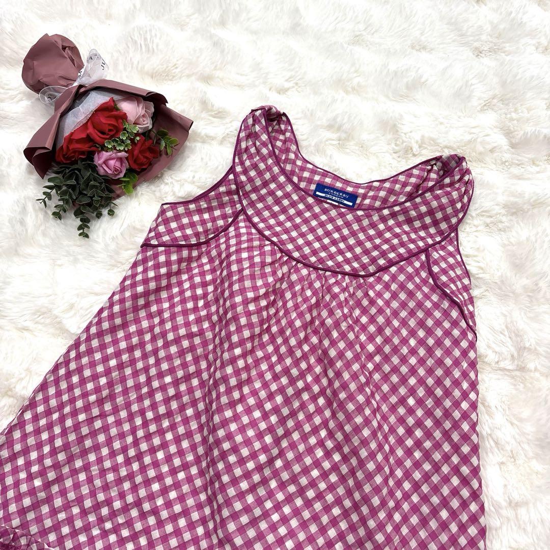 BURBERRY BLUE LABAL バーバリーノースリーブ フリルカットソー