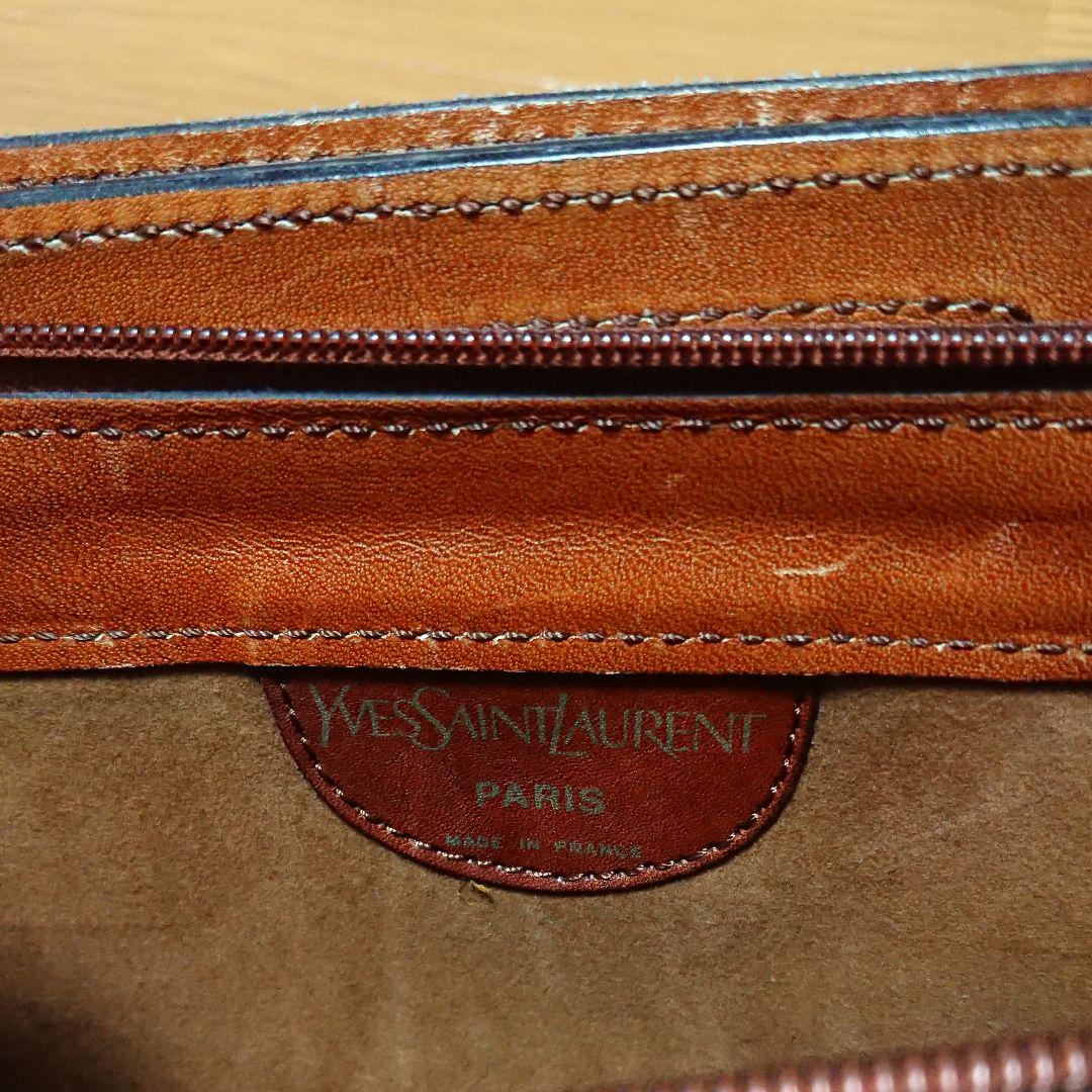 イヴ・サンローラン YSL ビジネスバッグ 本革 レザー ブラウン