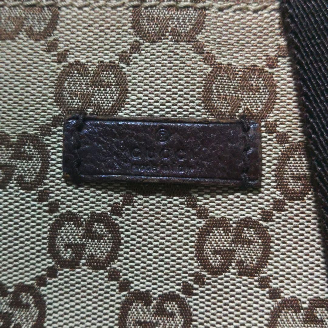 森*ん様 【良品】Gucci GGキャンバス レザー ショルダーバッグ 1142