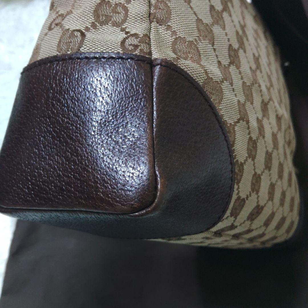 森*ん様 【良品】Gucci GGキャンバス レザー ショルダーバッグ 1142