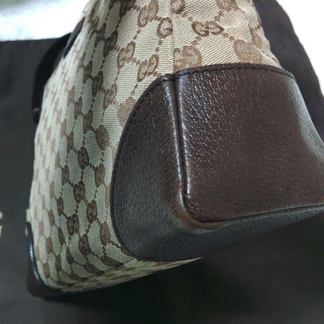 森*ん様 【良品】Gucci GGキャンバス レザー ショルダーバッグ 1142