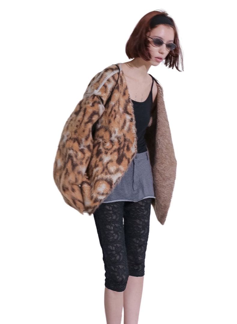 PERVERZE ヒョウ柄ファー風ニット PERVERZE ヒョウ柄ファー風ニット