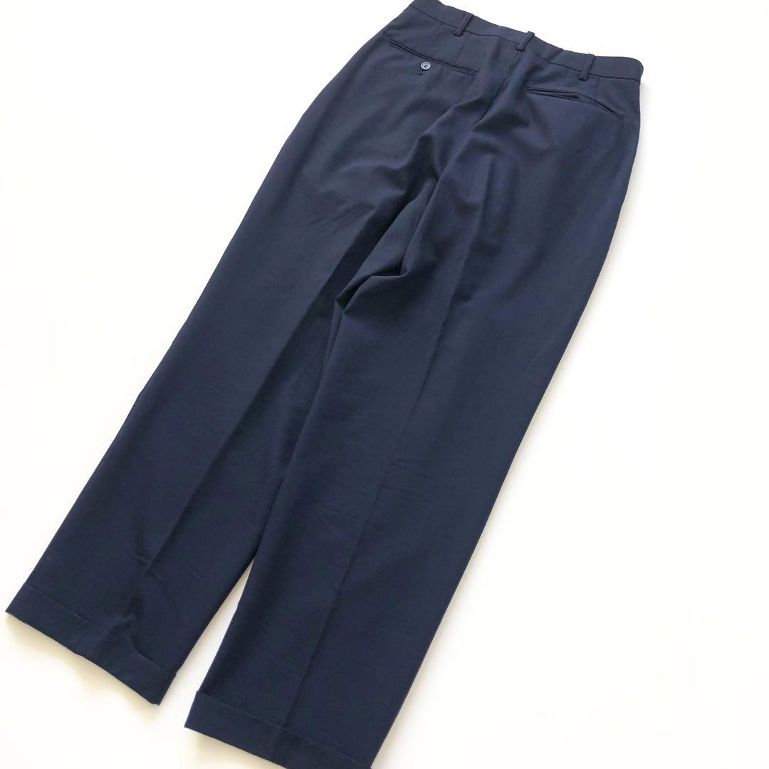 美品 メンズメルローズ スーツ セットアップ ダブル ウール ネイビー 菅田将暉