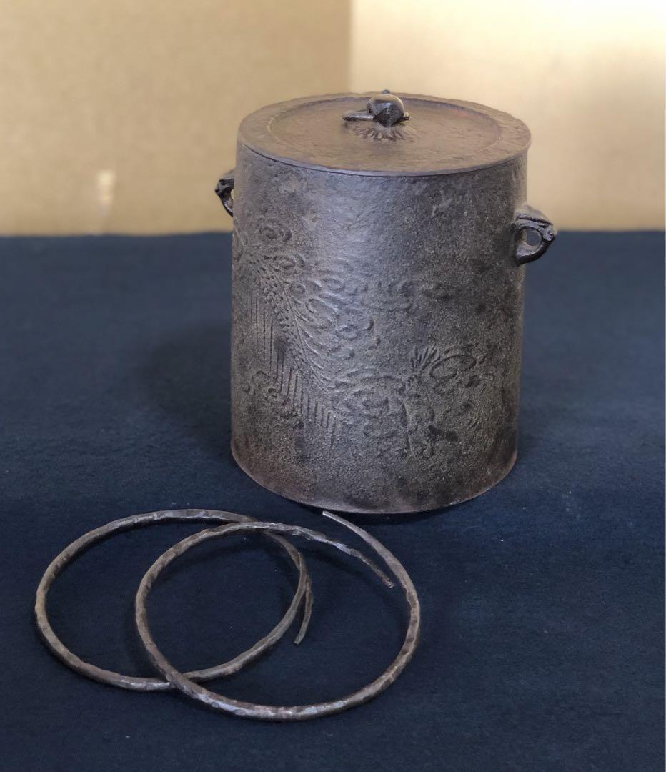 《R》茶道具 雲龍釜 釜師 高橋敬典作 鐶付 共箱　250701D5