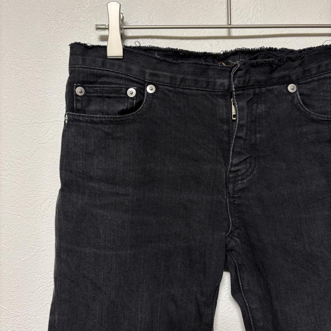 SAINT LAURENT スキニーデニム 26 エディ期 ダメージ加工 黒