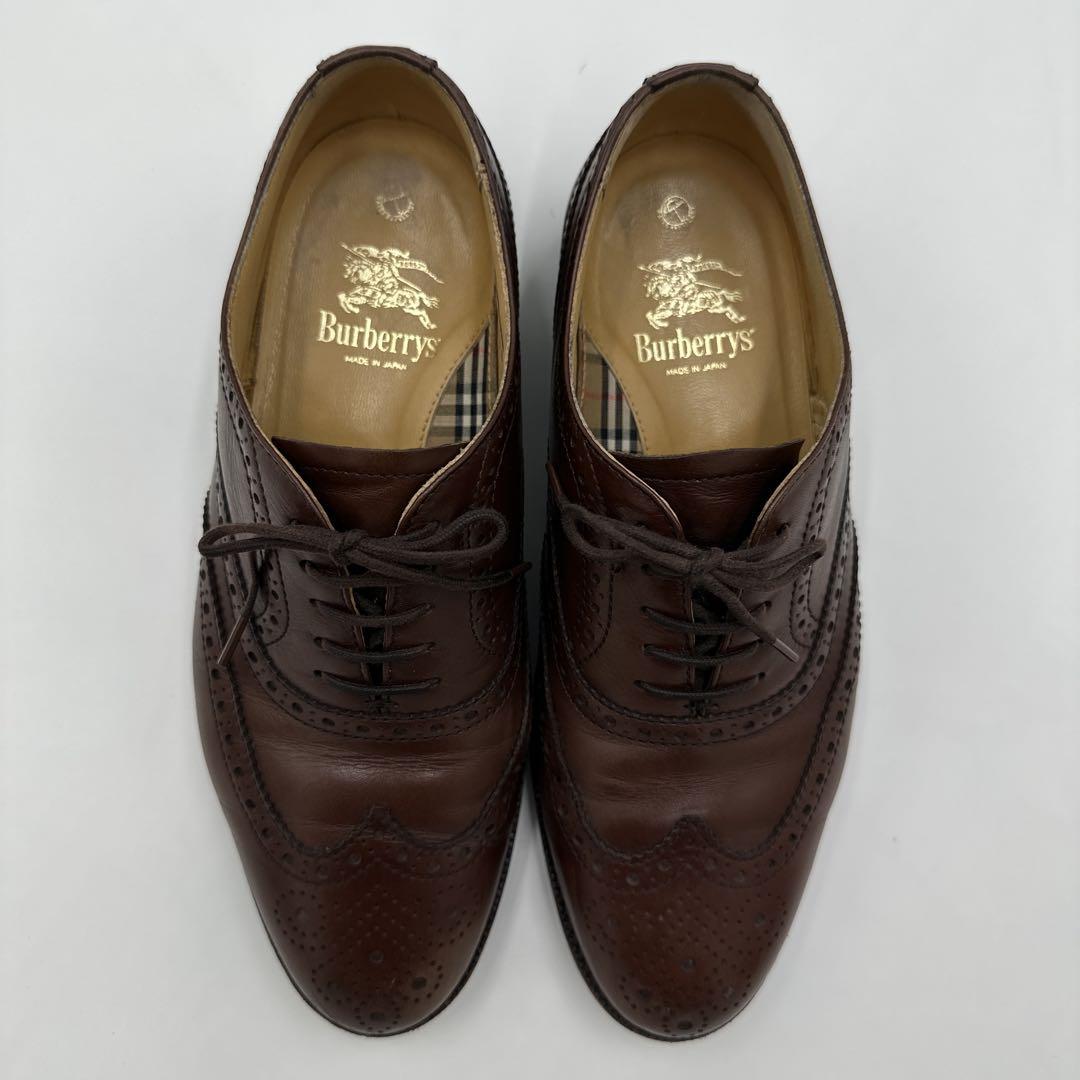 Burberrys ブラウン ウィングチップ レザー シューズ ノバチェック Burberrys ブラウン ウィングチップ レザー シューズ ノバ