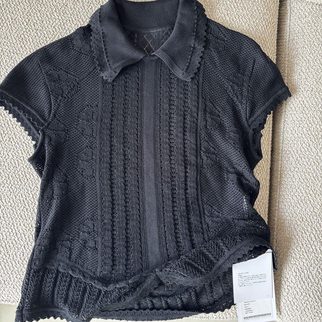 マメ 未使用タグ付き Lace Stripe Knitted Top - メルカリ