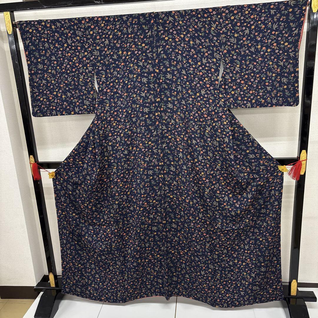 贅沢品 安い 価格ファッション - 小紋 可愛い染め ちりめん 正絹 AK-5517 着物・浴衣