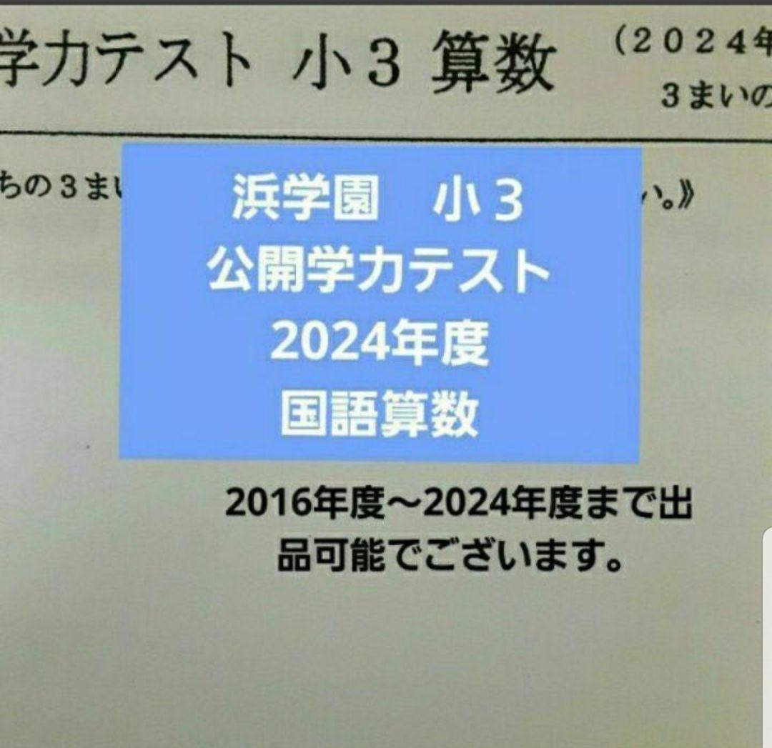 3年分 2科目 浜学園 公開学力テスト 小3 2022年〜2024年度 3年分 2022年、2023年度、2024年度 浜学園 公開学力テスト 小2