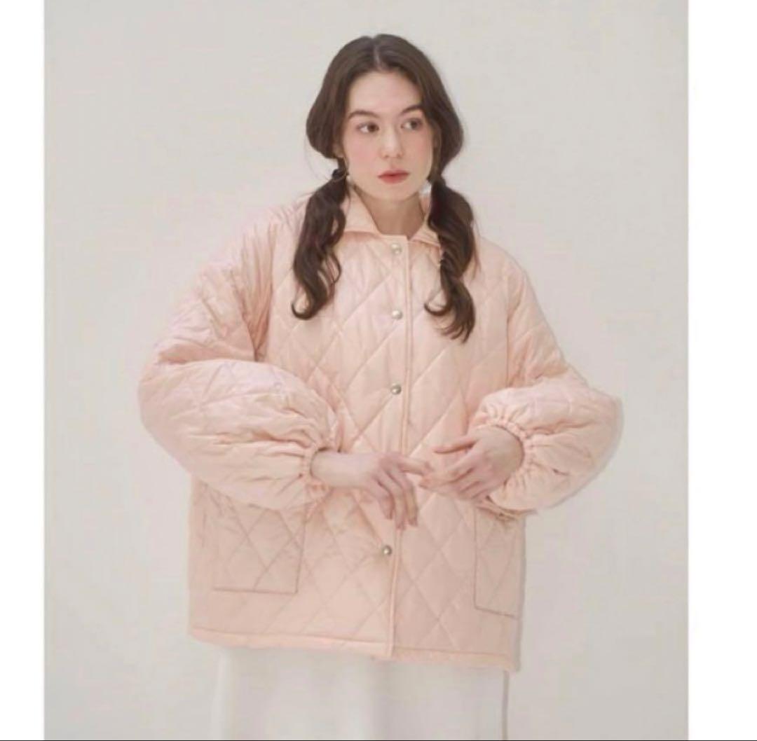 muguet ビジュー キルティングジャケット アウター ピンク 韓国 SIZE MUGUET