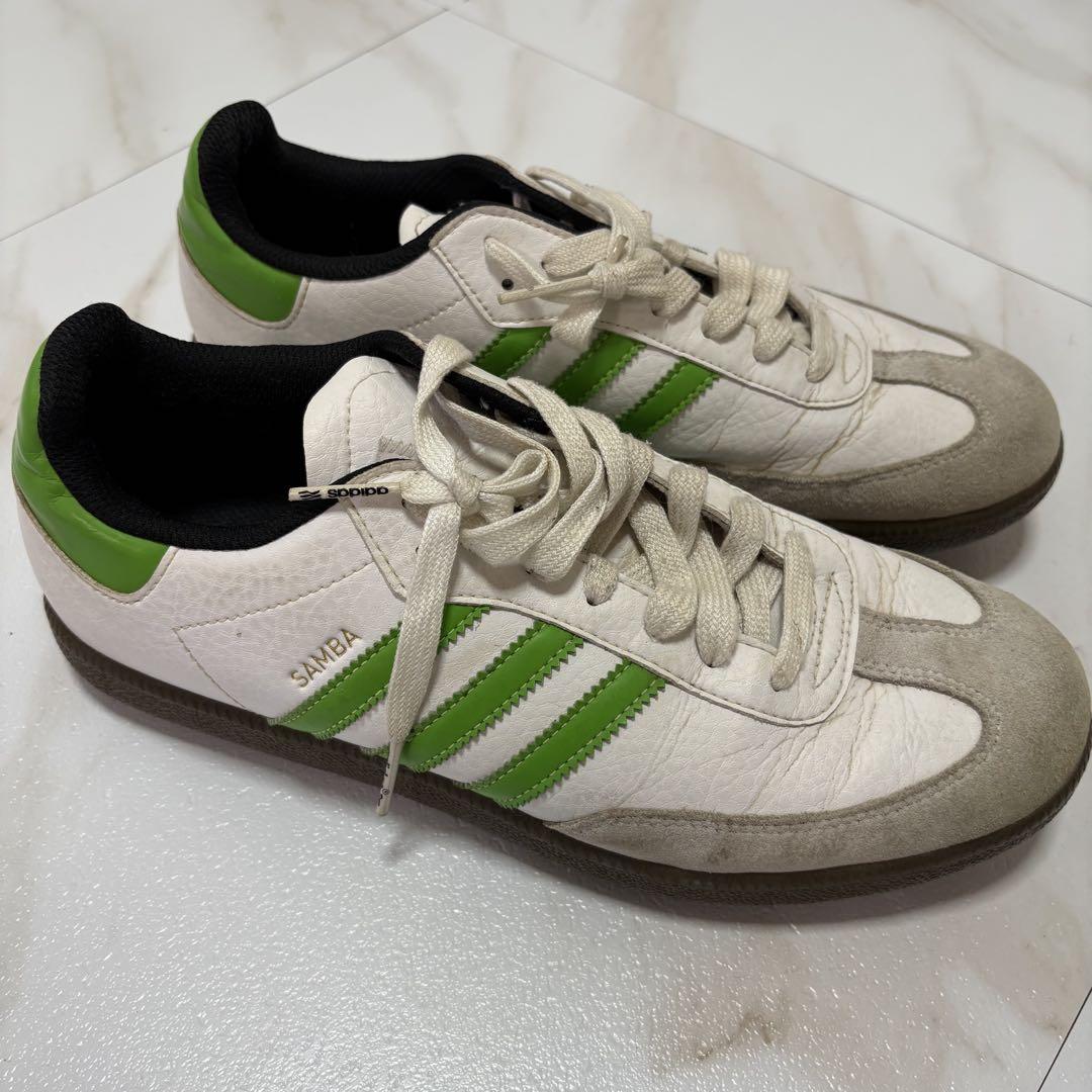 adidas アディダス Samba ゴルフシューズ ホワイト/グリーン