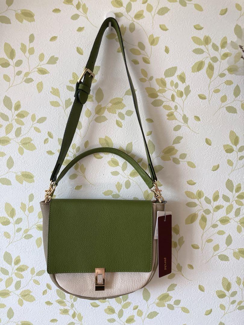 [新品タグ付] perche ゴートかぶせヒネリ金具2wayショルダーバッグ
