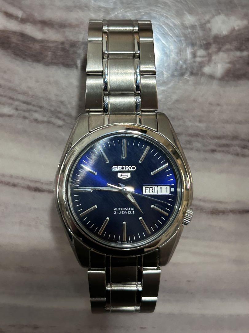 本日20時まで！遺品整理　美品　SEIKO 5自動巻き 腕時計 文字盤ブルー