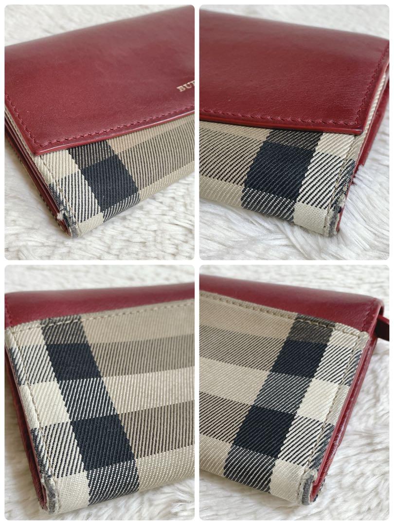 BURBERRY バーバリー ハウスチェック レザー 長財布 折り財布 総柄