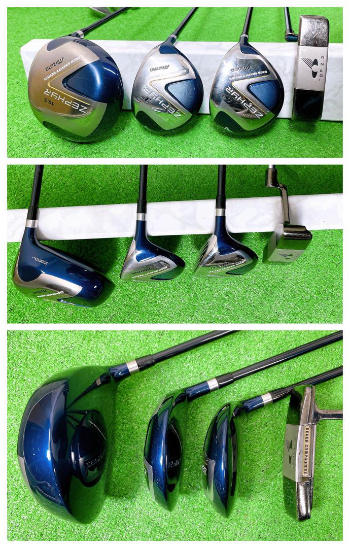 バック無し MIZUNOで揃えた状態の良いゴルフセット フレックスR