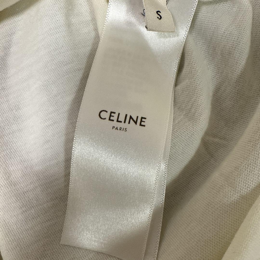 美品★CELINE セリーヌ ロゴ Ｔシャツ ボルドー リンガー XS