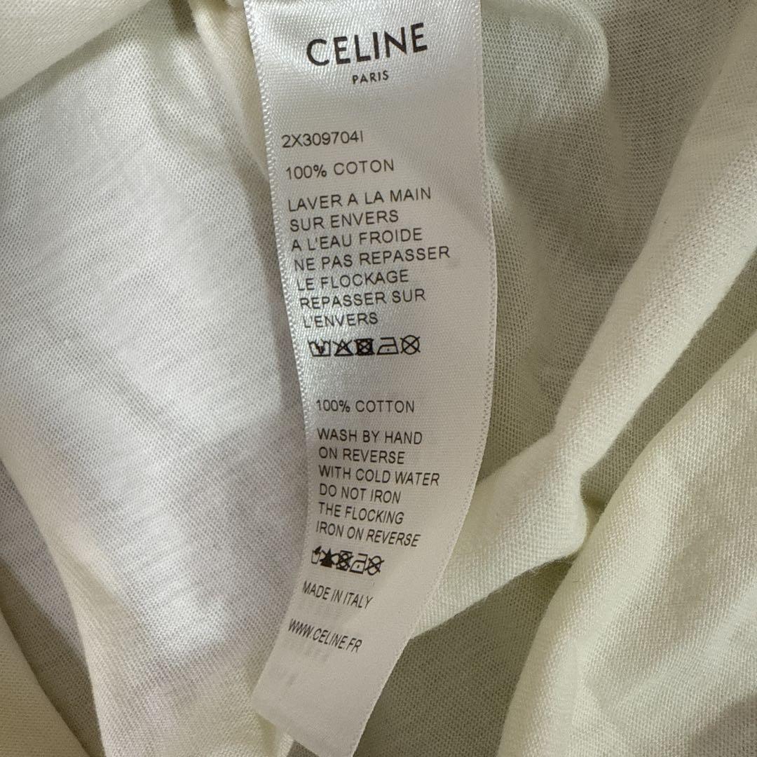 美品★CELINE セリーヌ ロゴ Ｔシャツ ボルドー リンガー XS