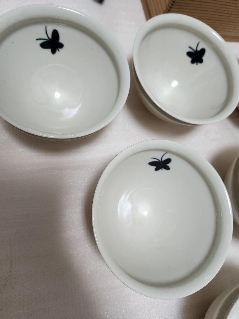 平安 東峰 造 萩焼 数茶碗 10客　蝶々　茶道　お稽古　共箱