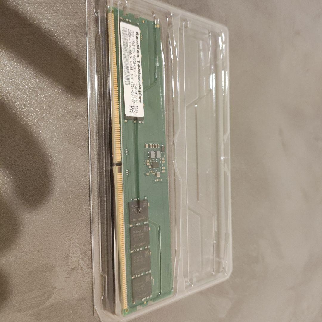 ほぼ未使用）SanMax DDR5-5600 16GB×2メモリ動作確認済 動作確認済DDR5-5600 16GB 1枚 デスクトップ用メモリ SanMax