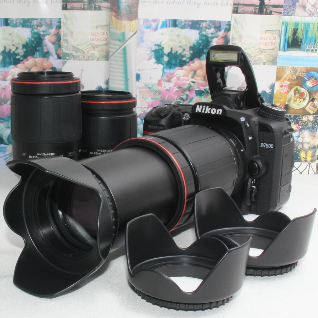❤️予備バッテリー&カメラバッグ付き❤️ニコン D7500 トリプルレンズ❤️