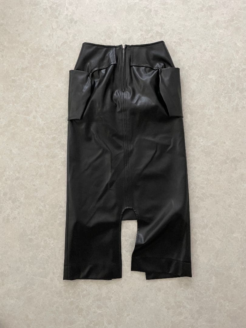 最安値挑戦 un3d フェイクレザーレイヤードロングスカート dNql8