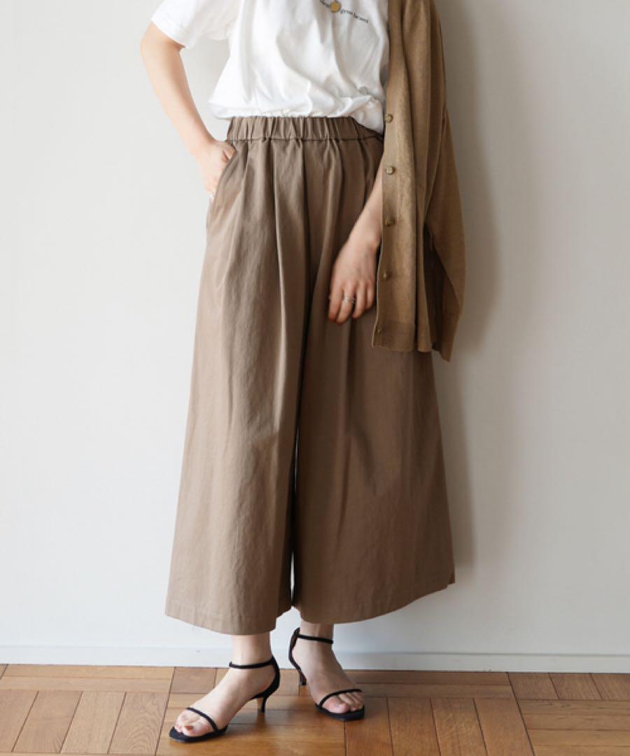 IENA コットンサテンボリュームパンツ