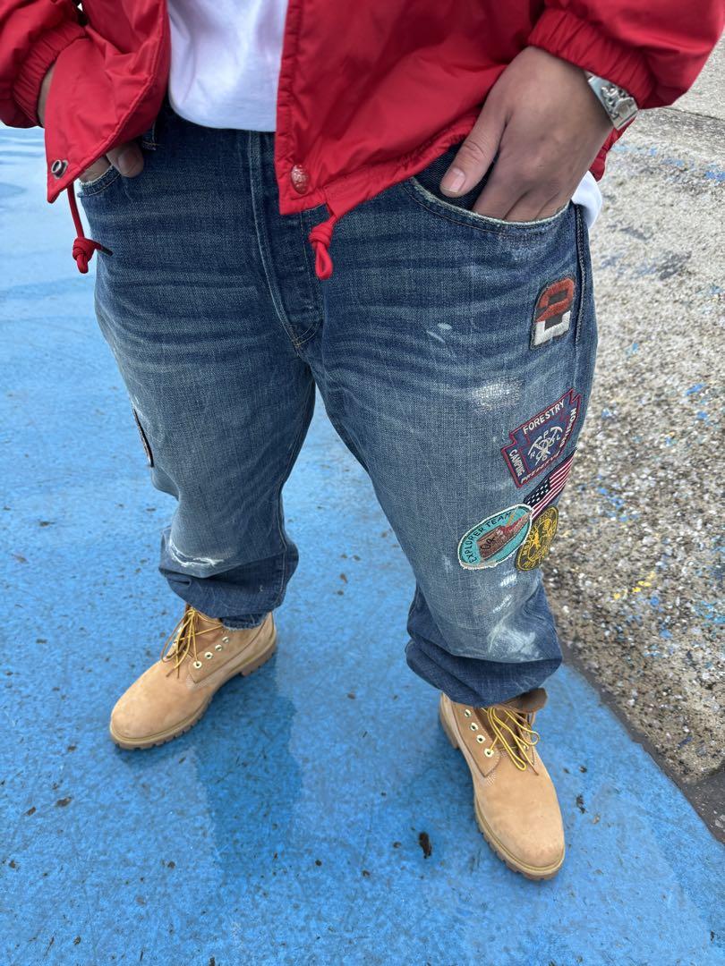 Polo Ralph Laurenパッチワークデザイン デニムパンツパンツ