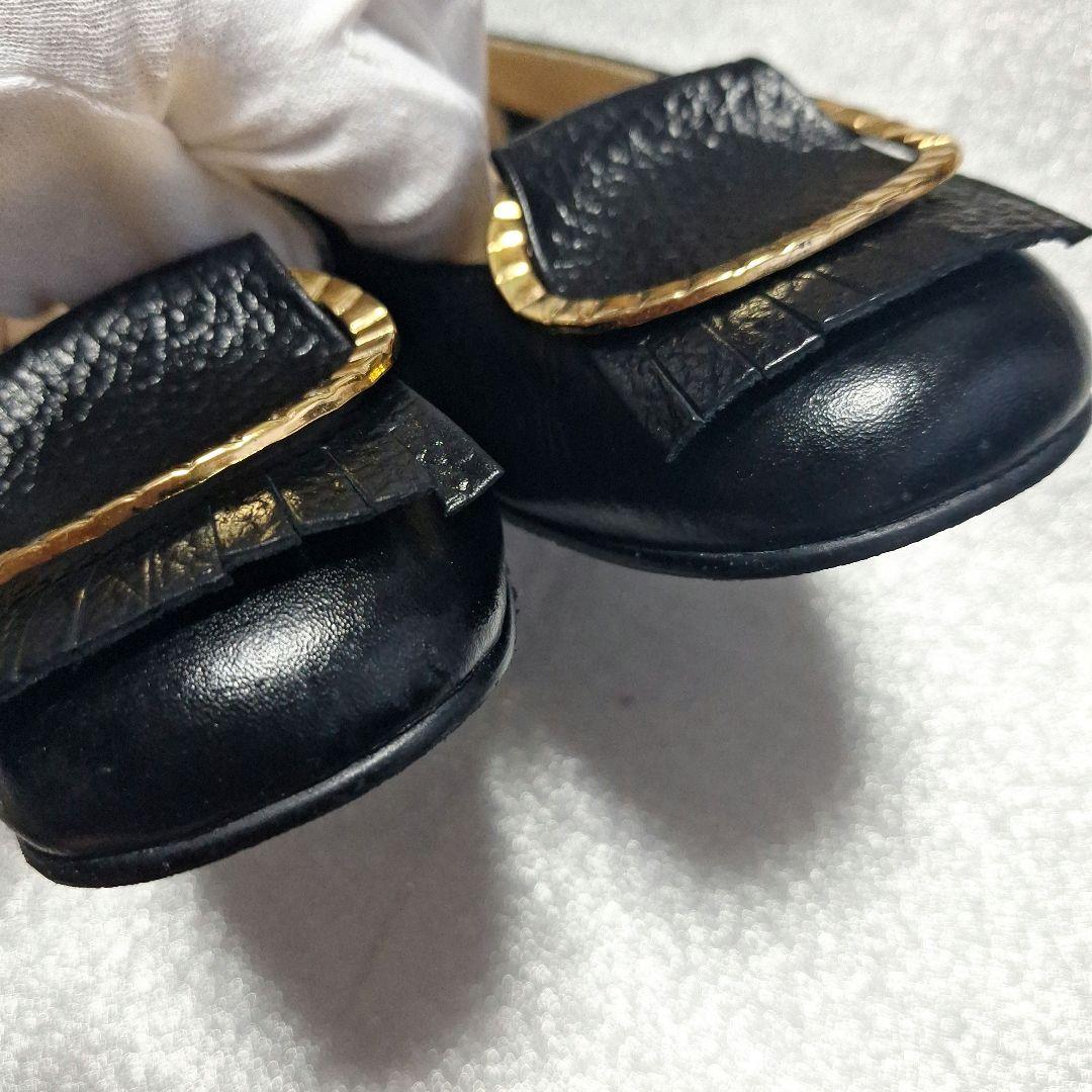 ミハマ MIHAMA ブラック 黒 フラットシューズ