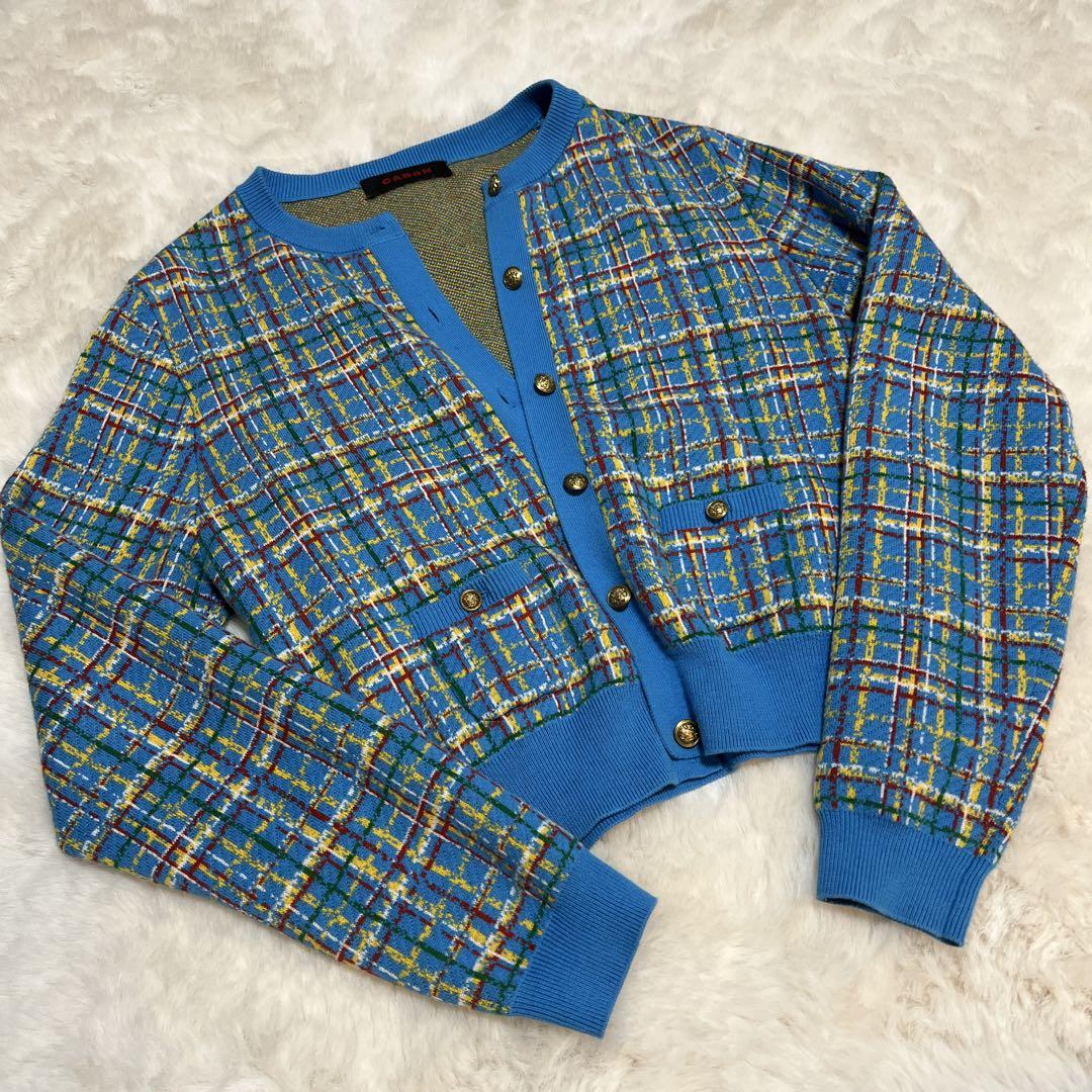 CABaN コットンカシミヤチェックジャカード カーディガン ￥44,000