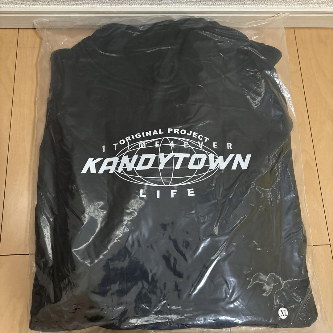 KANDYTOWNの1TIME4LIVER 黒 フード付きパーカー