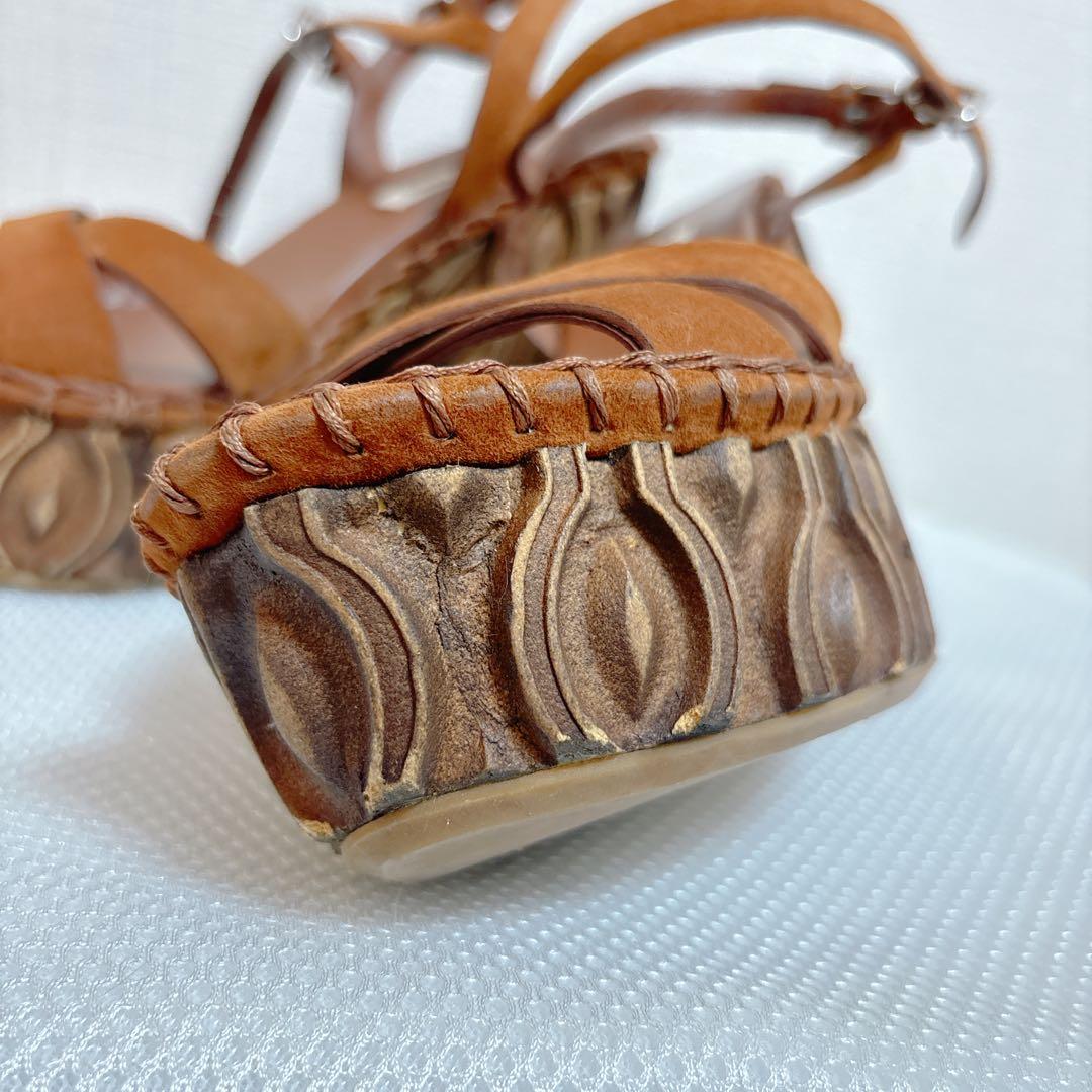 MIU MIUスエード ウェッジソールサンダル