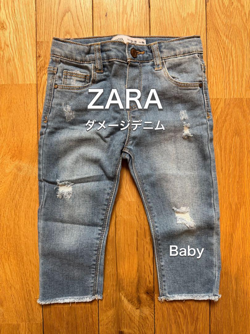 【美品】ZARA ダメージデニム 12-18ヶ月 86cm ベビー