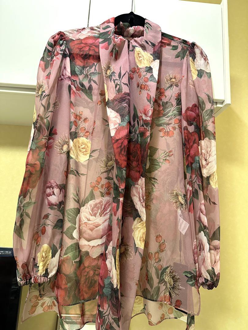 Dolce & Gabbana 花柄シースルーブラウス