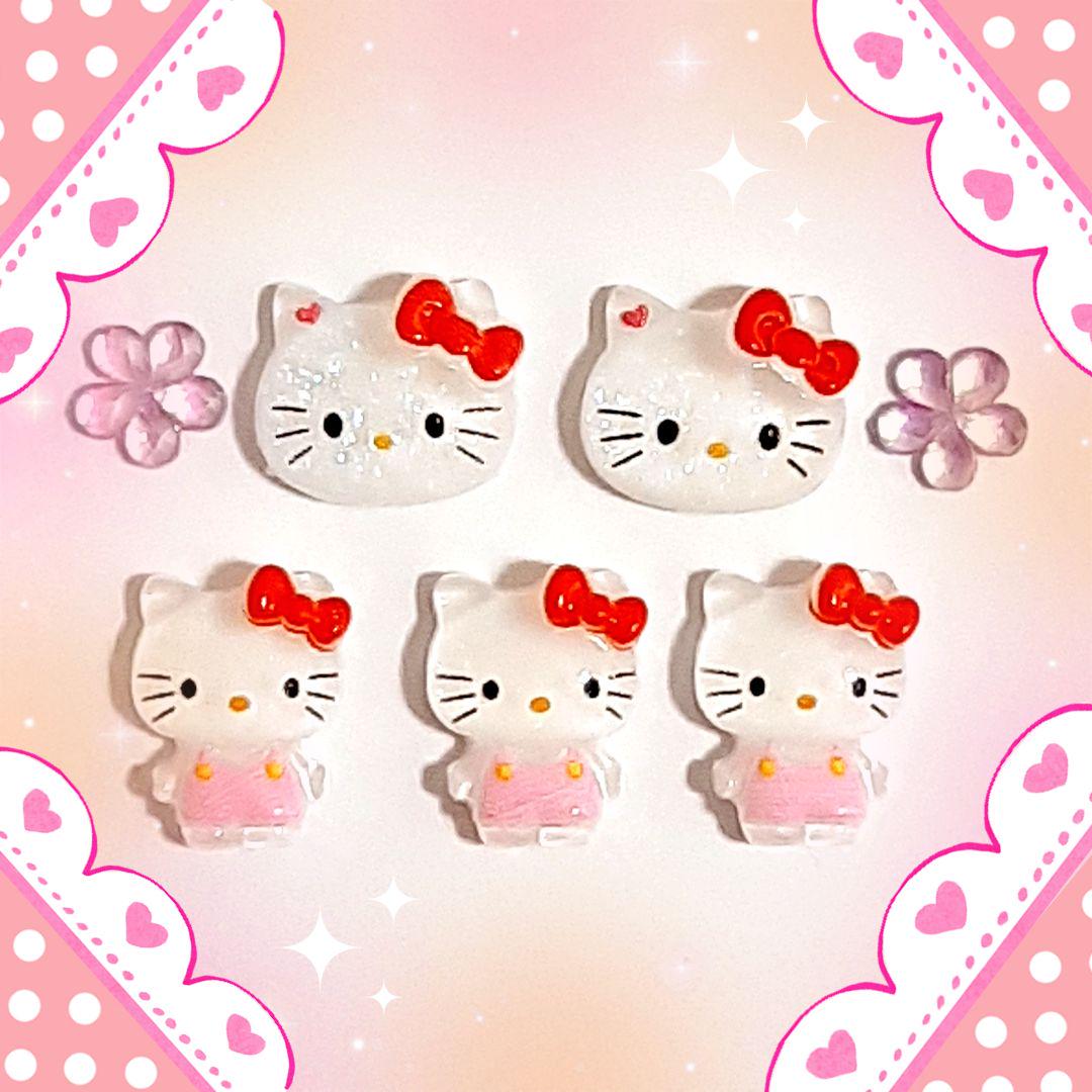 ハローキティ ネイルパーツ フラワーつき7点セット キティちゃん
