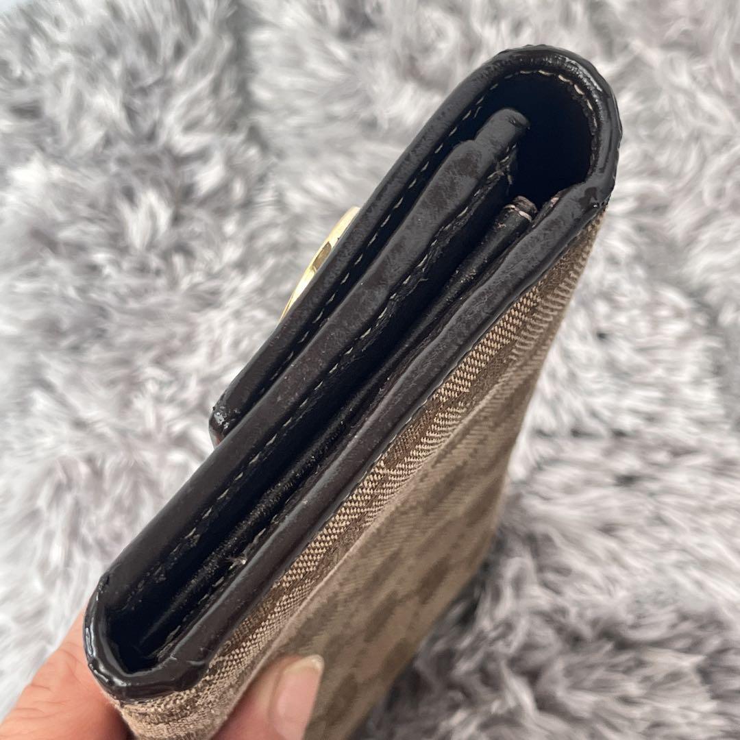 GUCCI✨長財布　ラブリーハート　GGキャンバス ダークブラウン　レディース