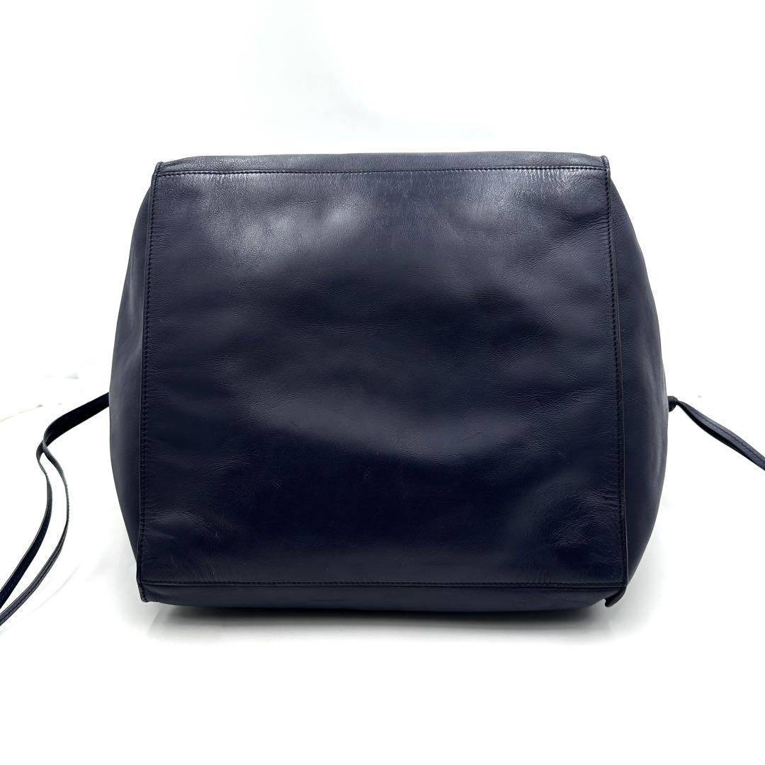J&M Davidson ネイビーレザートートバッグ 極美品】J&M DAVIDSON ベル トートバッグ ネイビー レザー L
