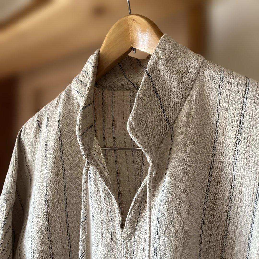 美品うさとの服 麻綿 チュニック ベスト 草木染め 藍染め usaato