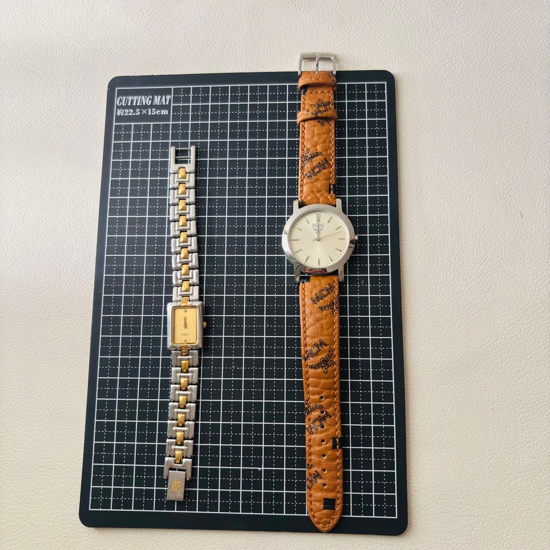 MCM ジバンシィ 腕時計 2本 セット 止まり ジャンク MCM ジバンシィ 腕時計 2本 セット 止まり ジャンク