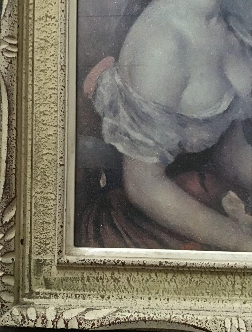 大変珍しい　ルノアール　花を持つ少女　ビーズ 大変珍しい ルノアール 花を持つ少女 ビーズ 絵画