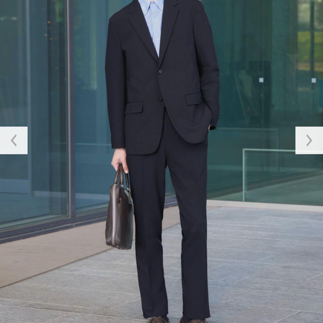 ユニクロ 感動ジャケット パンツ セットアップ M ネイビー ウールライク