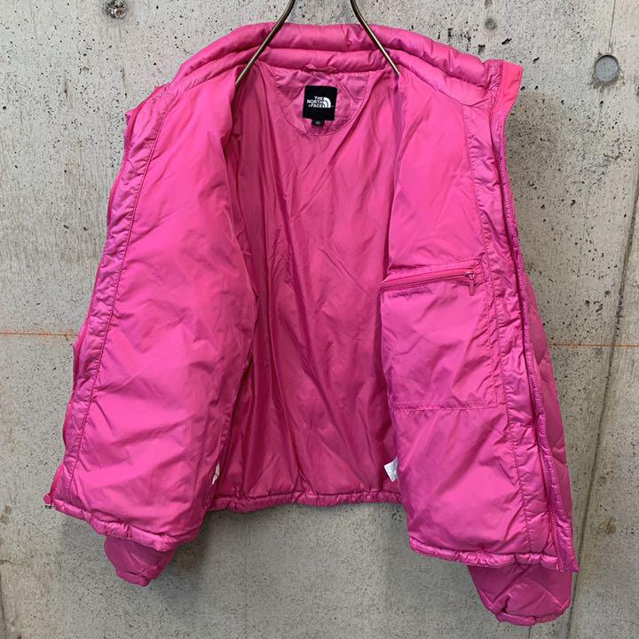 フォローⓕ ノースフェイス 600フィル バックロゴ レディースL vLuhC-m84779492001 ダウンジャケット ピンク チェック