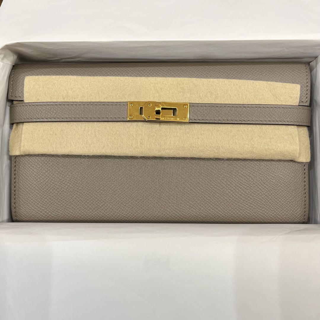 エルメス HERMES ケリーウォレット ロング グリアスファルト