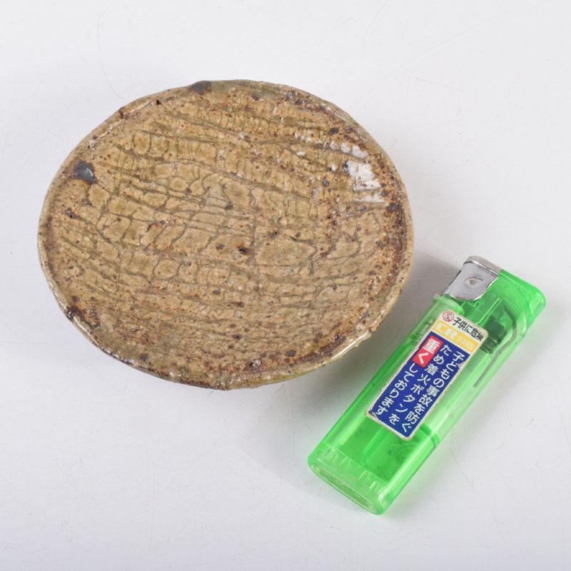 【時間指定不可】 虫明焼 三つ足銘々皿 六客 時代箱 N 8673 工芸品
