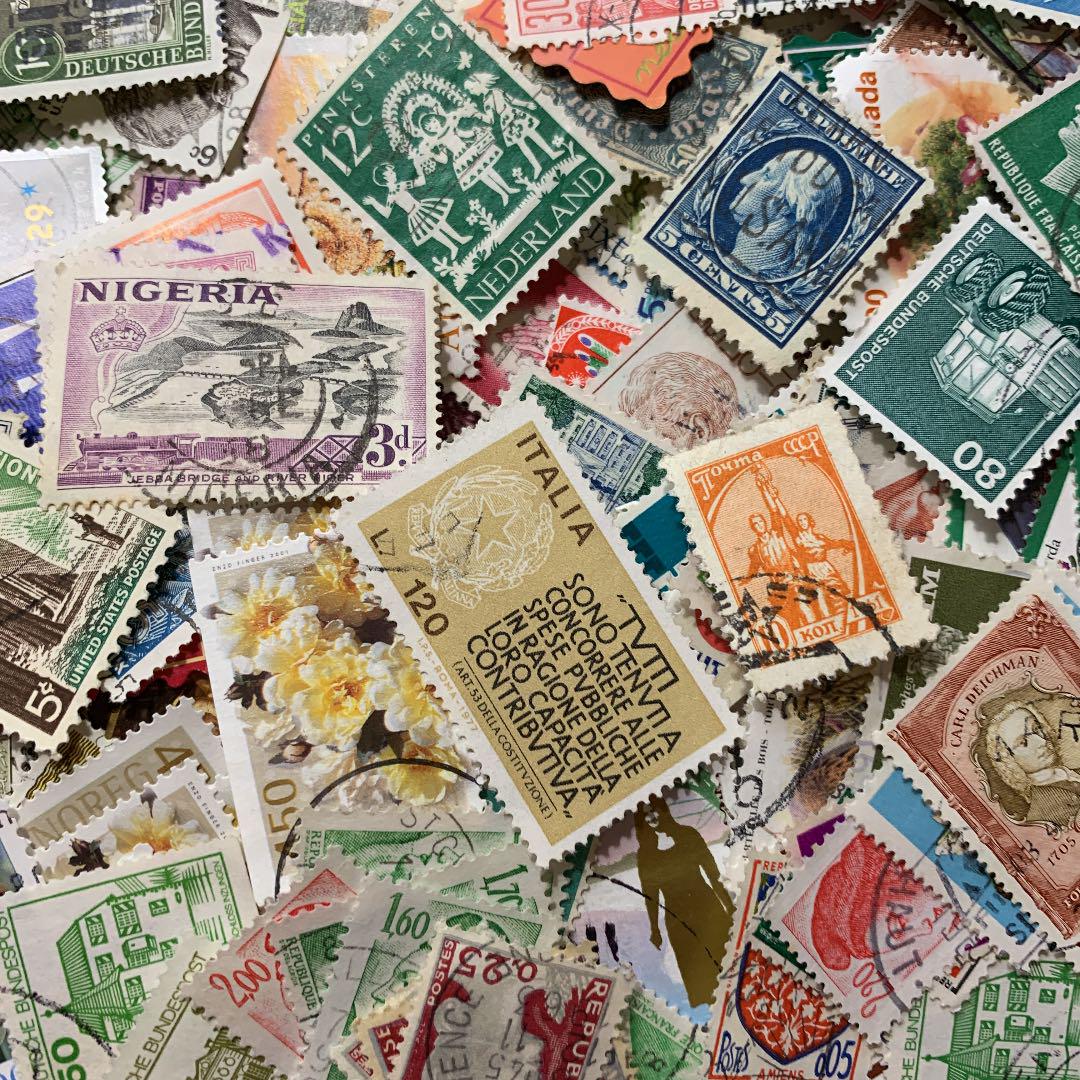 世界の使用済み切手1000枚以上まとめて!
