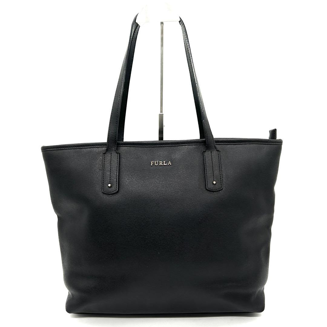 極美品》FURLA フルラ トートバッグ 肩掛け A4可 現行 ルーチェ 黒