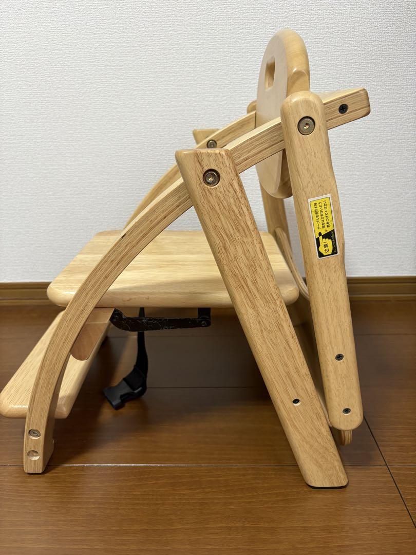 最終値下げ★大和屋 アーチ 木製ローチェアⅢ NA 折りたたみOK テーブル付き