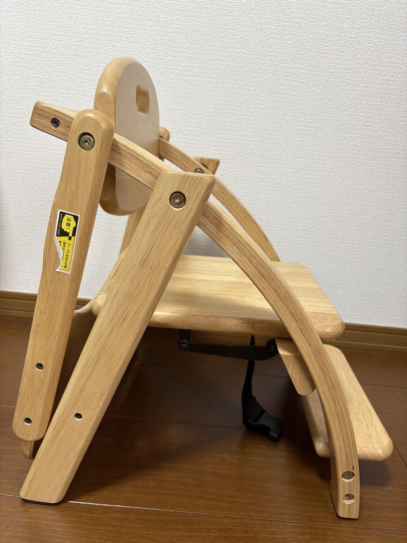 最終値下げ★大和屋 アーチ 木製ローチェアⅢ NA 折りたたみOK テーブル付き