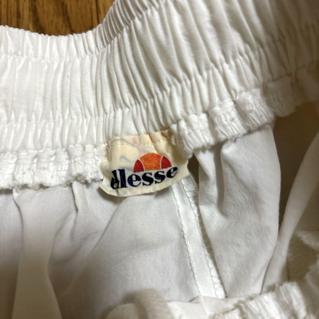 日本製 80〜90s ellesse ウインドブレーカー 白 セットアップ 古着 日本製 80〜90s ellesse ウインドブレーカー 白 セットアップ