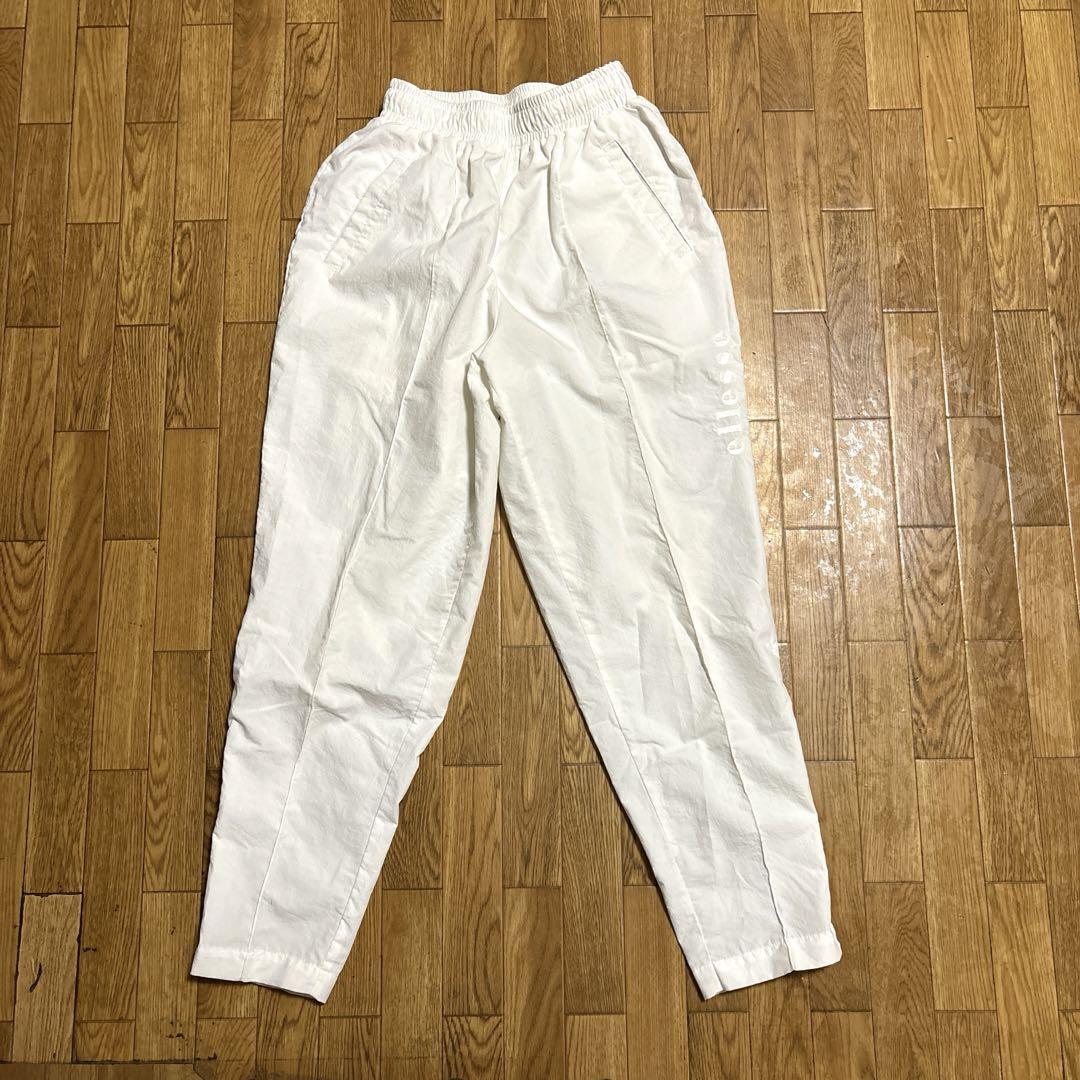 日本製 80〜90s ellesse ウインドブレーカー 白 セットアップ 古着 日本製 80〜90s ellesse ウインドブレーカー 白 セットアップ