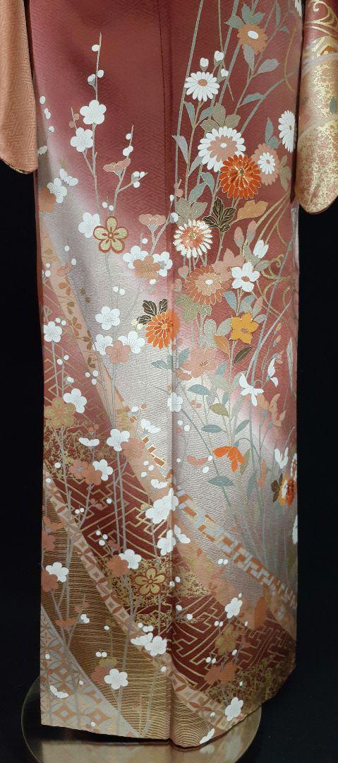 《美品》訪問着 金彩 駒刺繍 袋帯セット